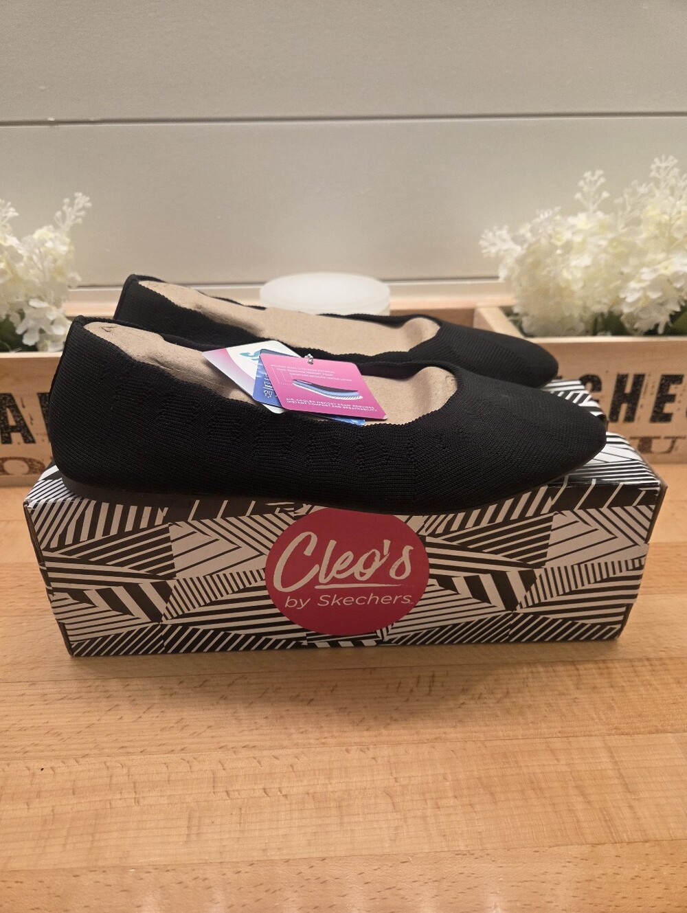 Skechers Women's Cleo Bewitch Black Ballet Flat Size 8.5
